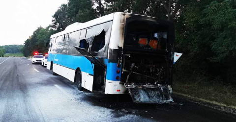 Kigyulladt a Volánbusz egyik Alfa Regio helyközi autóbusza Demjén térségében