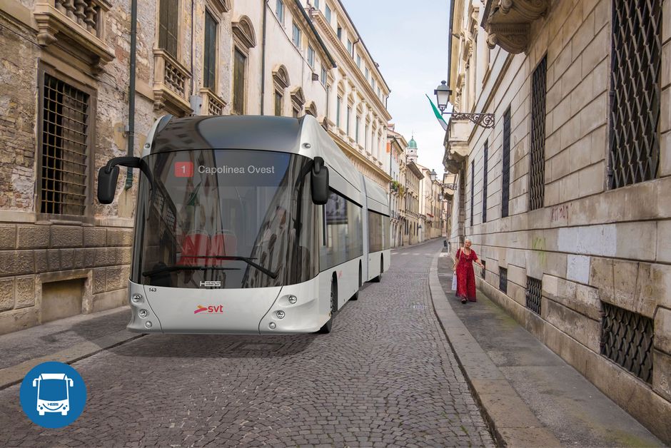 Villámtöltős csuklós buszokat szállít a Hess az olaszországi Vicenzába