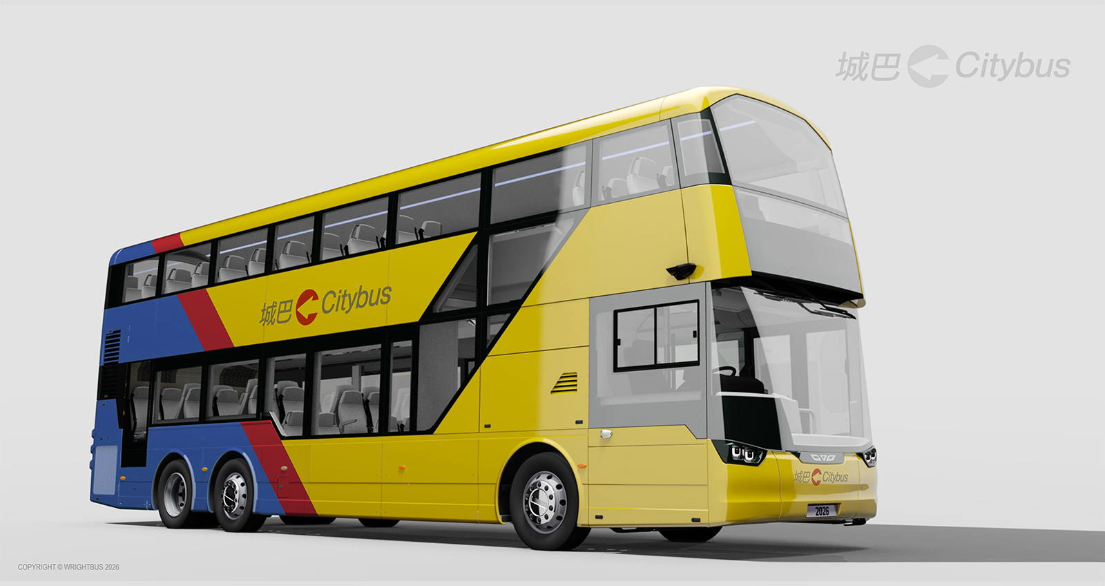 Húsz darab háromtengelyes emeletes villanybuszt szállíthat Hongkongba a Wrightbus