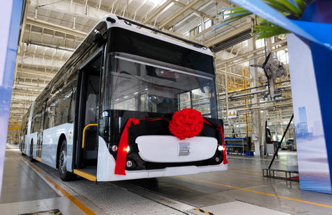 The first Ebusco 3.0 electric bus built by Golden Dragon has been completed in China