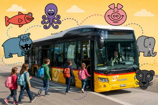 Állatok mutatják, melyik PostAuto visz az iskolába