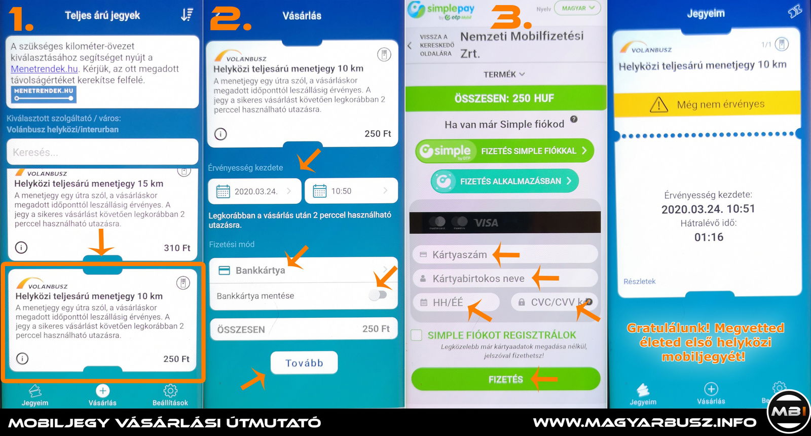 Mobiljegy vásárlási útmutató | A vásárlás folyamata