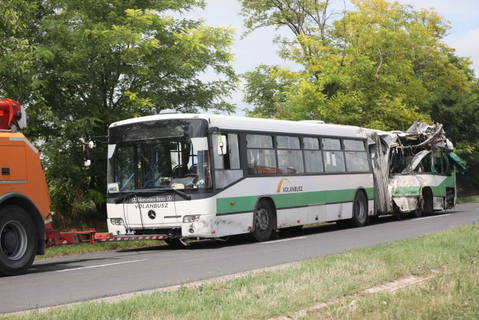 Árokban találtak rá a Volánbusz egyik csuklósára