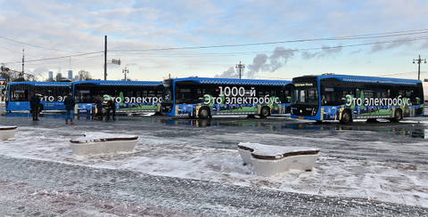Megérkezett az ezredik elektromos autóbusz Moszkvába