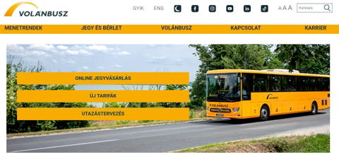 After January 1, volanbusz.hu will only be updated for a limited time