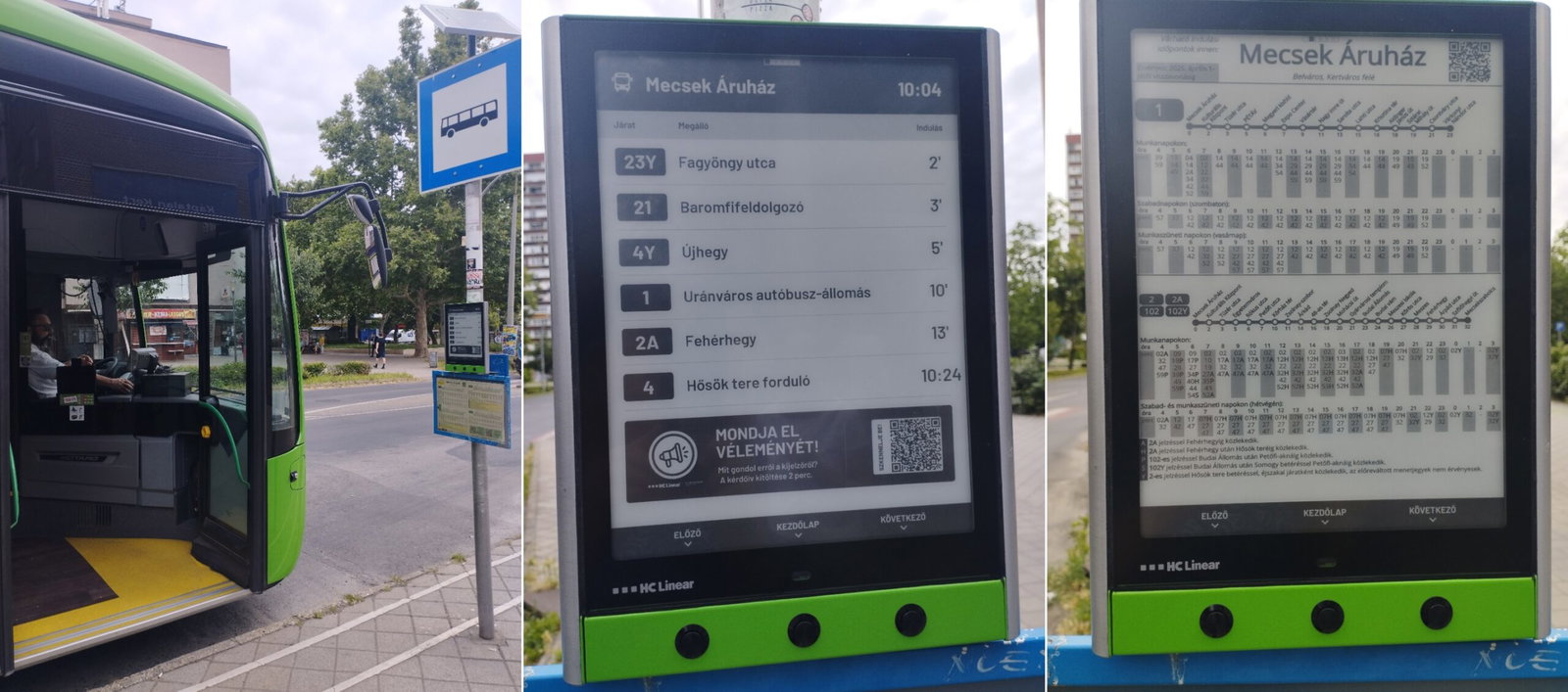 Tüke Busz introduces digital passenger information displays at more Pécs bus stops