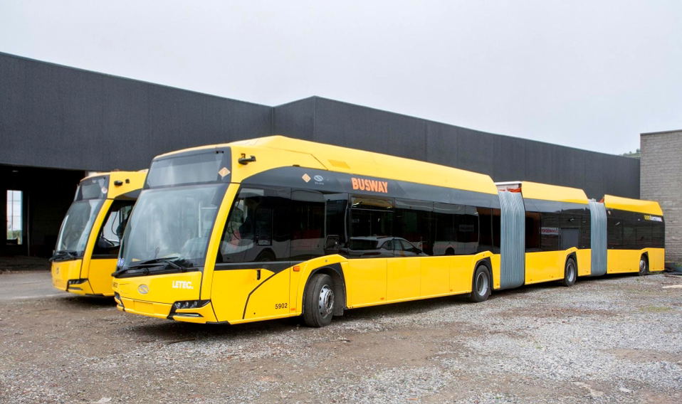 Megérkeztek az első duplacsuklós Solaris villanybuszok a TEC liège-i B2-es gyorsbusz vonalára