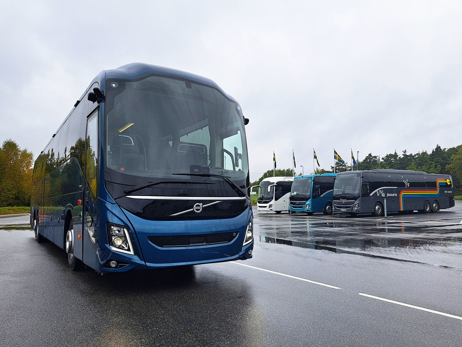A Volvo legújabb turistabuszait vezettük Göteborgban